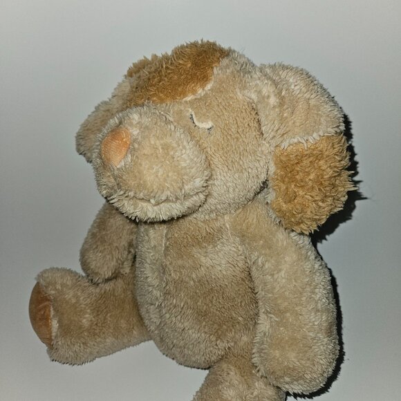 Silver One Tan Puppy Dog Plush 11" Stuffed Animal Toy Lovey Closed Eyes Sleeping - Picture 2 of 9
